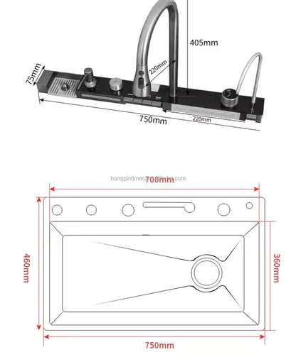 5 Button Piano Kitchen Sink